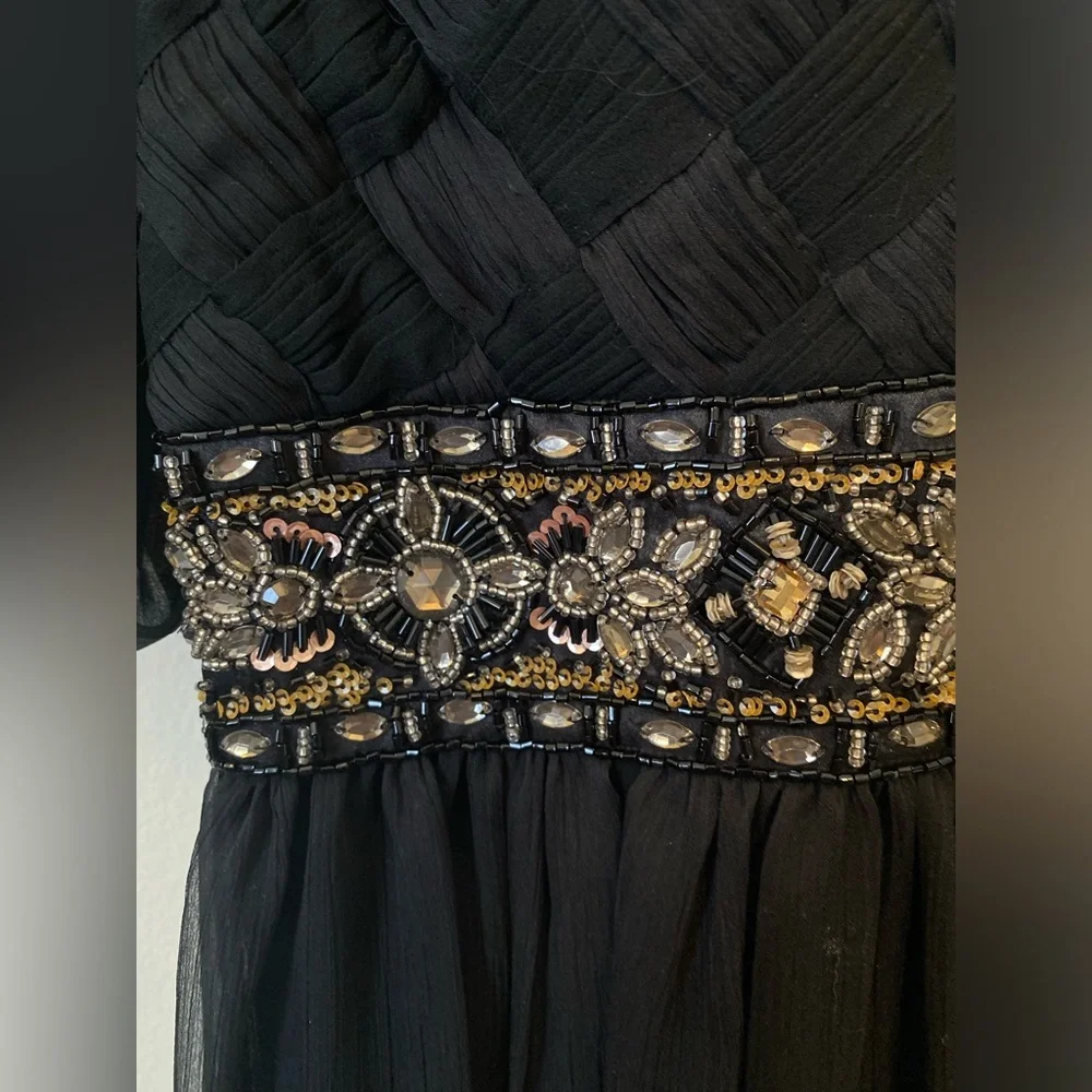 Sue Wong Black Silk Formal Dress - Picture 3 of 5